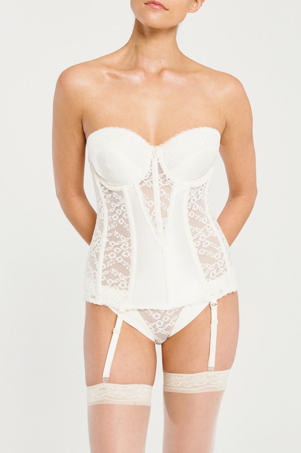 Lace Hourglass Bustier - Cream