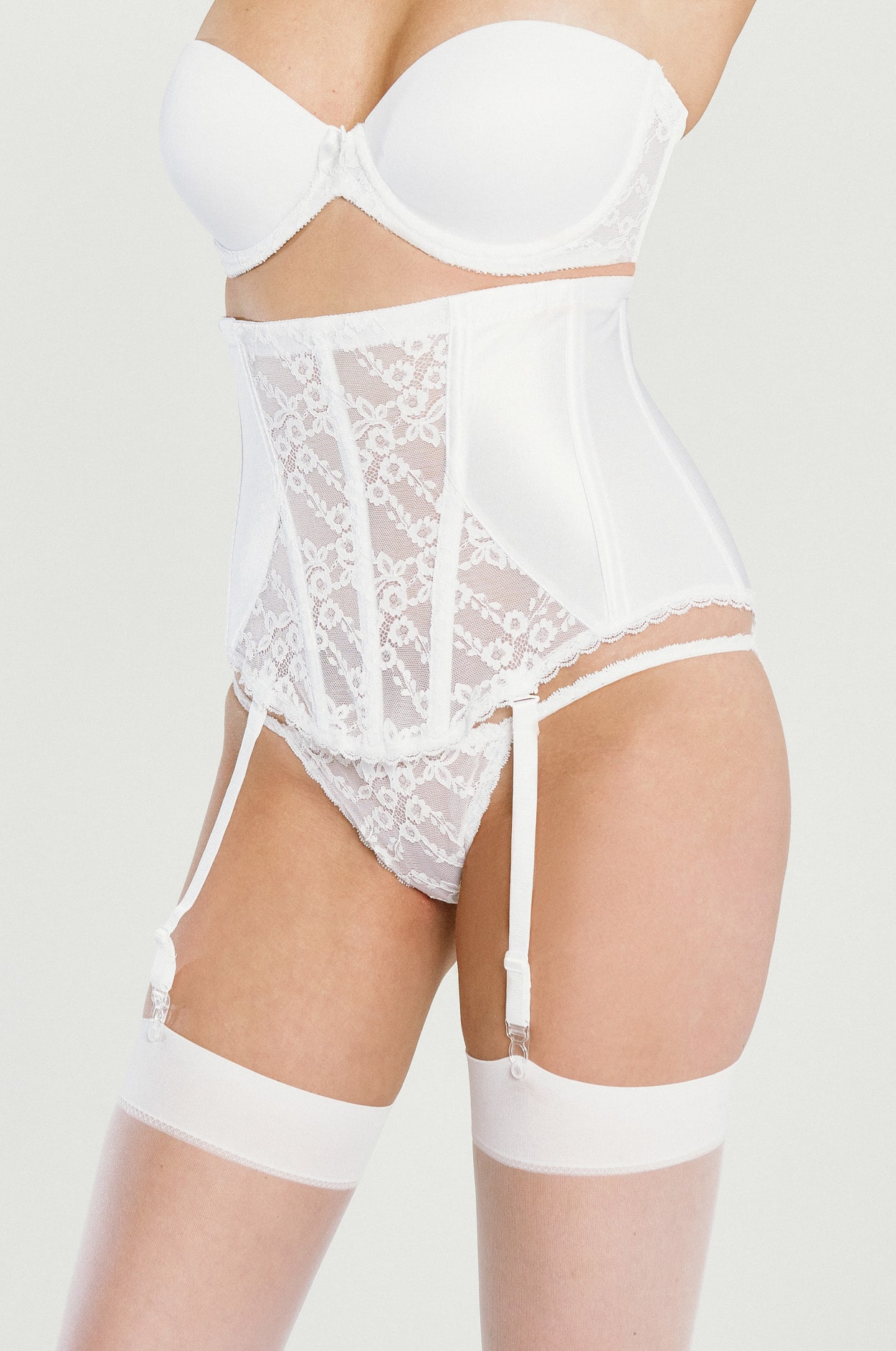 Victoriana - Victorian Lace Waist Cincher - Powdered and Waisted