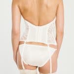 Low Back Lace Bustier - Back, Cream