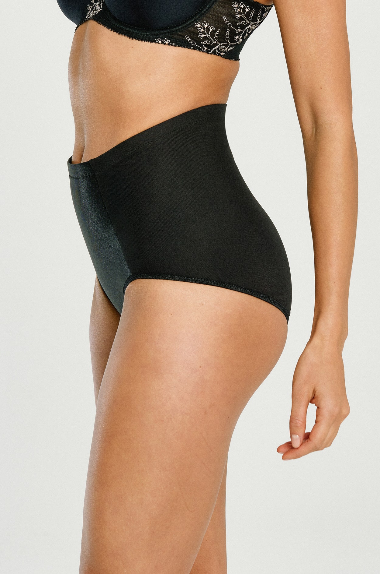 Lace satin underwear panties for black bodysuit shaper